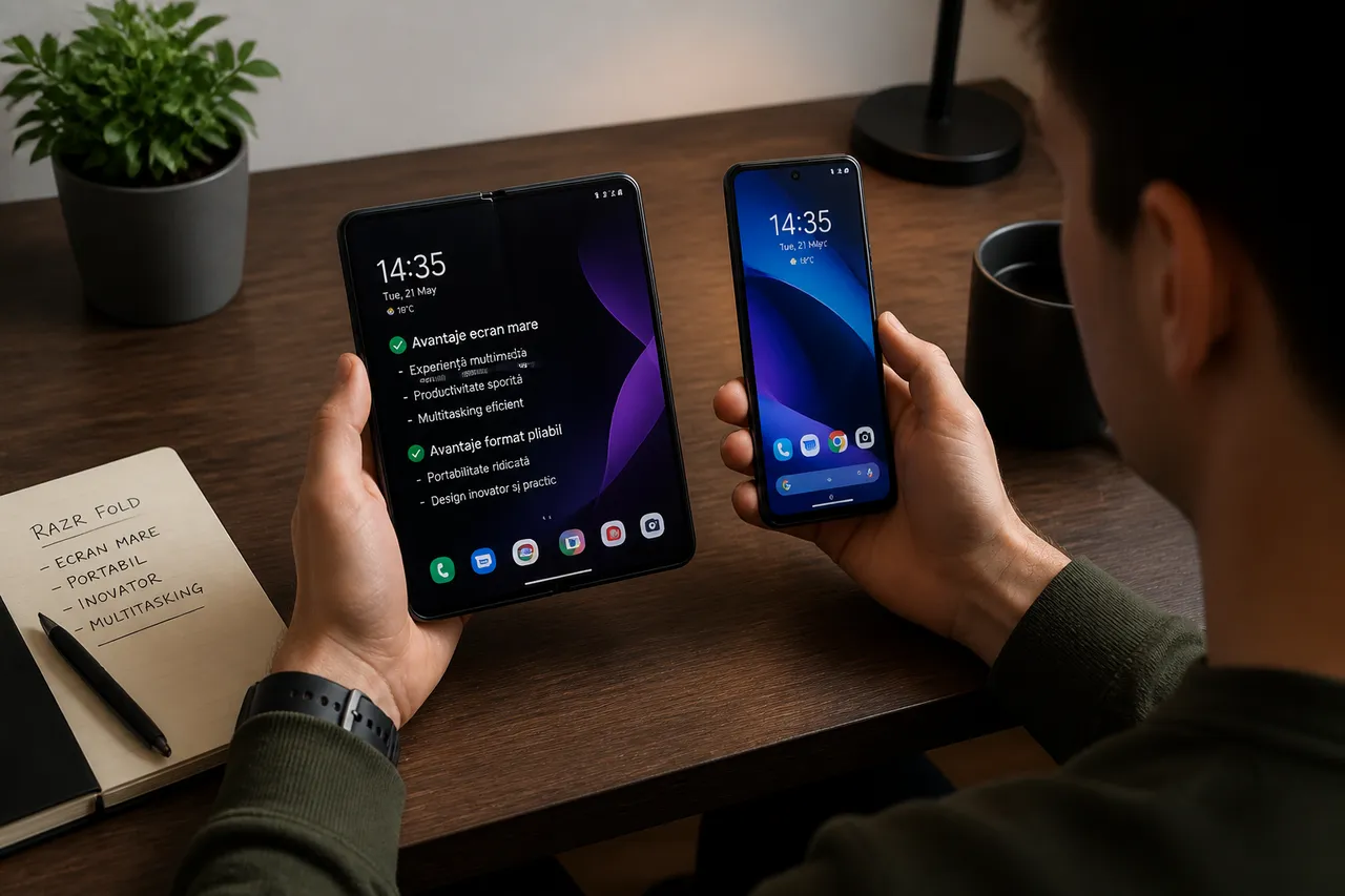 alegere telefon pliabil Motorola Razr Fold avantaje dezavantaje