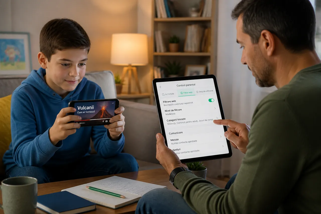 filtre internet și control parental pe telefonul copilului