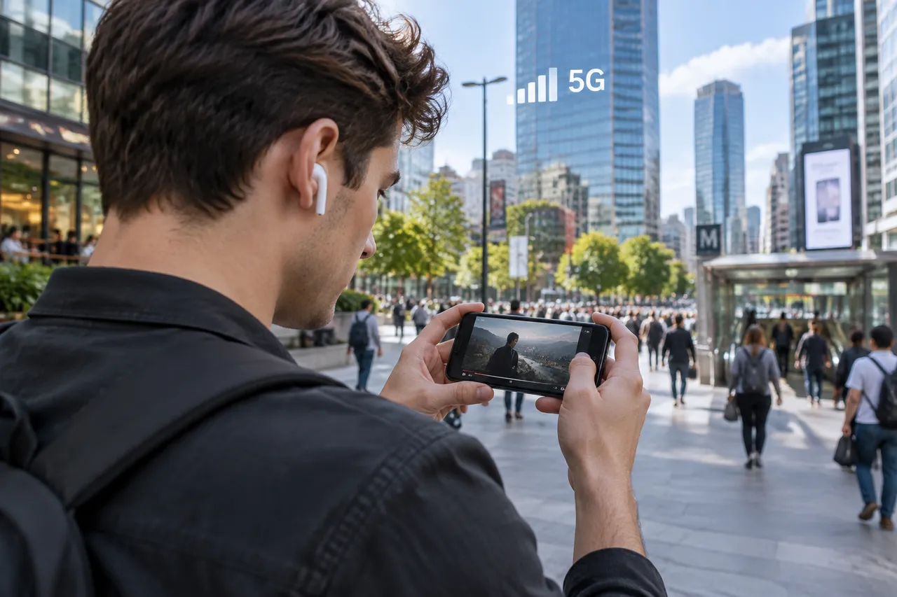 telefon 5G folosit într-un oraș din România